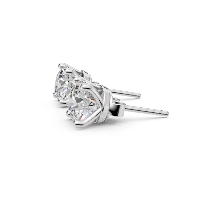 Aether Lab-Grown Diamond Solitaire Earrings · round cut · lab-grown diamond earrings · white gold