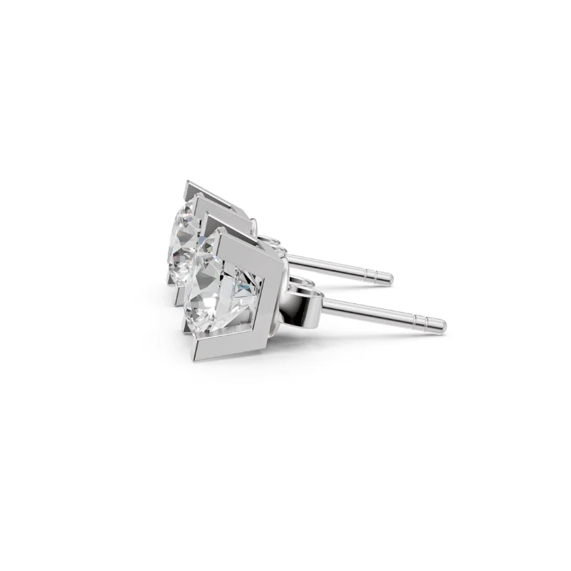 Eos Lab-Grown Diamond Solitaire Earrings · round cut · lab-grown diamond earrings · white gold