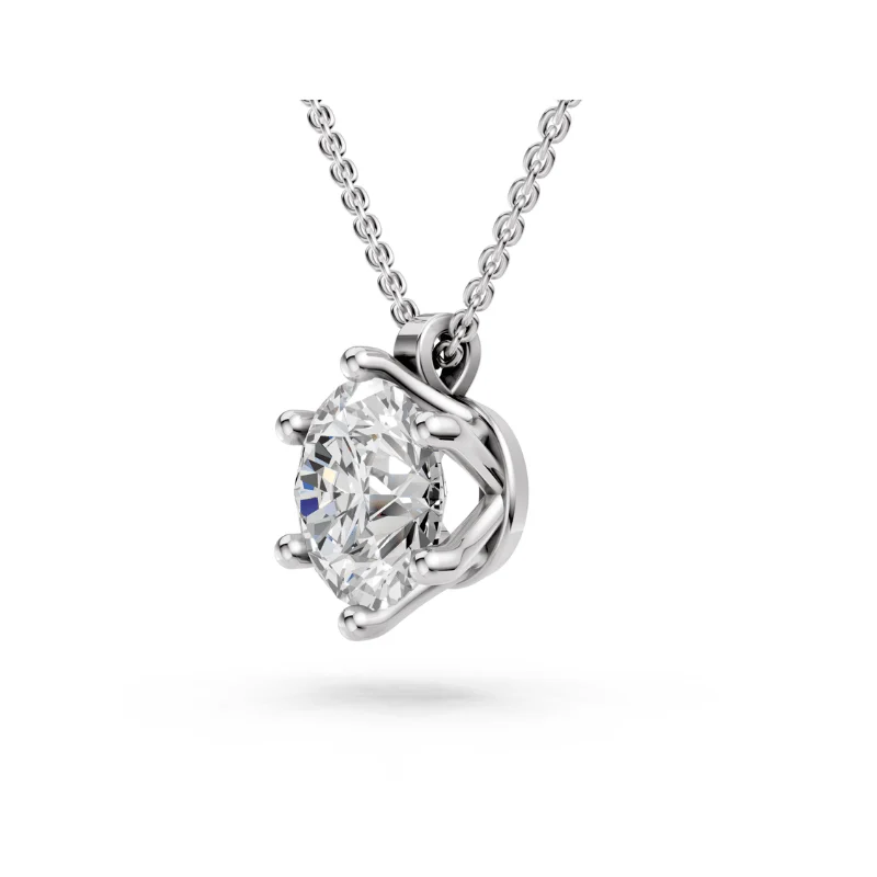 Aurora Lab-Grown Diamond Solitaire Necklace · round cut · lab-grown diamond necklace · white gold