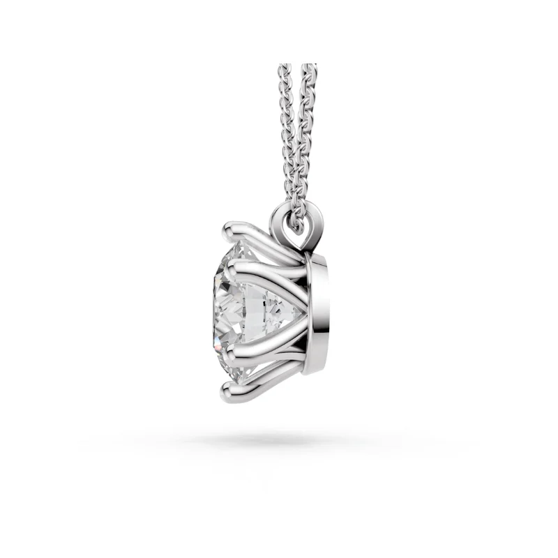 Aurora Lab-Grown Diamond Solitaire Necklace · round cut · lab-grown diamond necklace · white gold