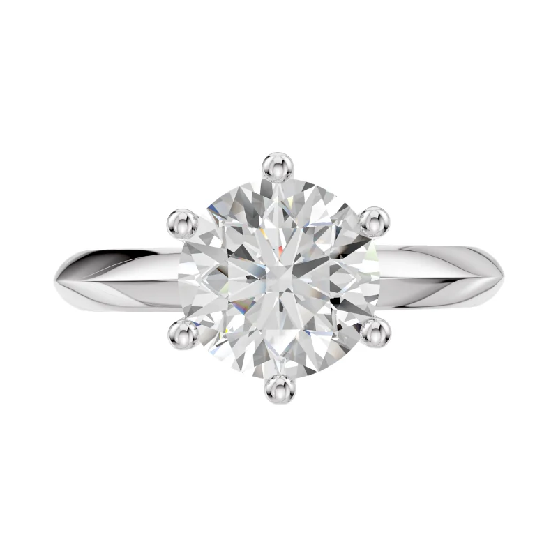 Aurora Laboratuvar Pırlantası Tektaş Yüzük · talla redonda · anillo con diamante de laboratorio