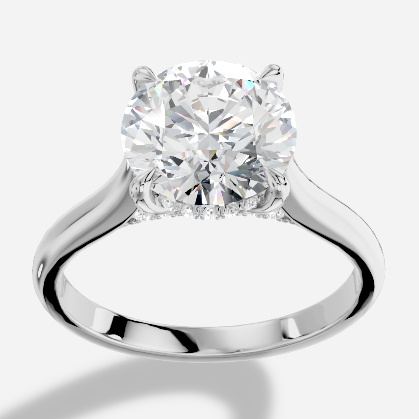 Secret Laboratuvar Pırlantası Tektaş Yüzük · Brillantschliff · Labordiamant Ring · Weißgold