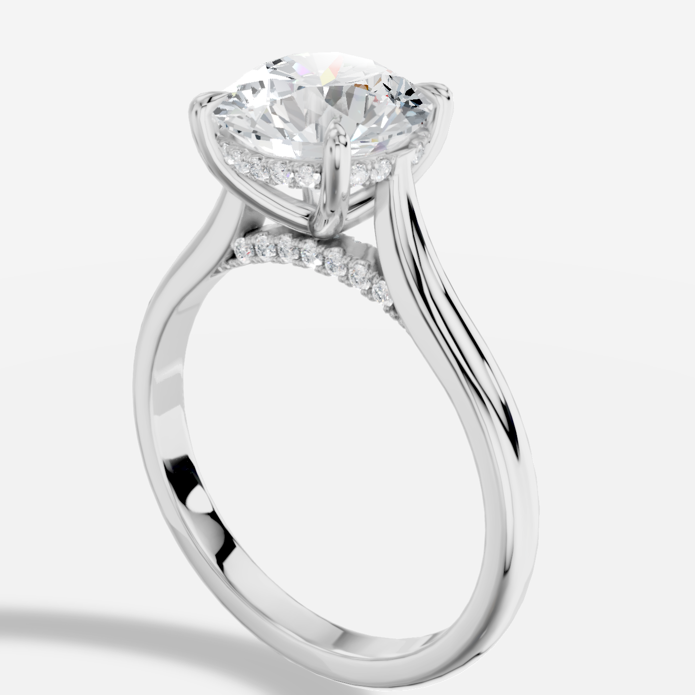 Secret Laboratuvar Pırlantası Tektaş Yüzük · Brillantschliff · Labordiamant Ring · Weißgold