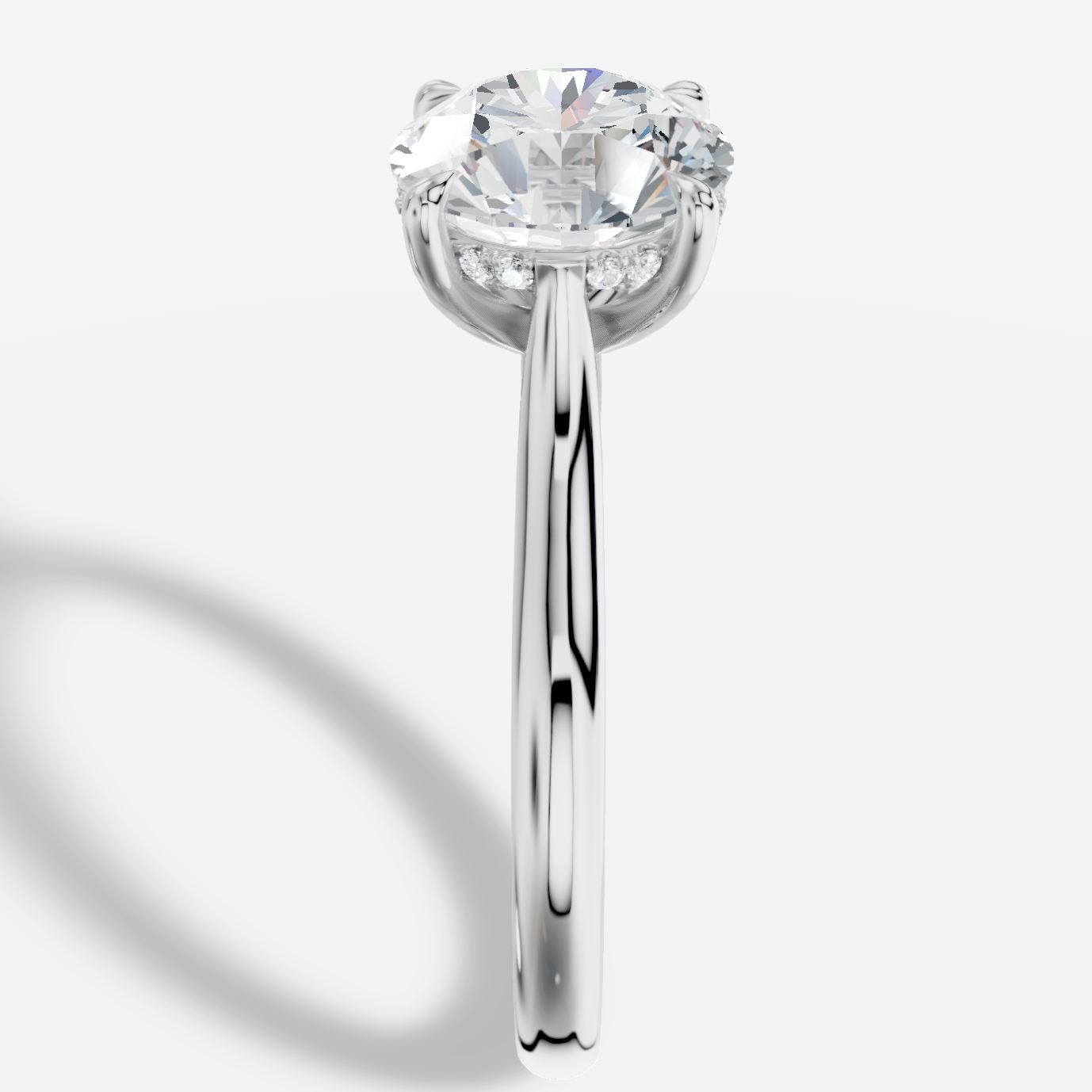Secret Laboratuvar Pırlantası Tektaş Yüzük · Brillantschliff · Labordiamant Ring · Weißgold