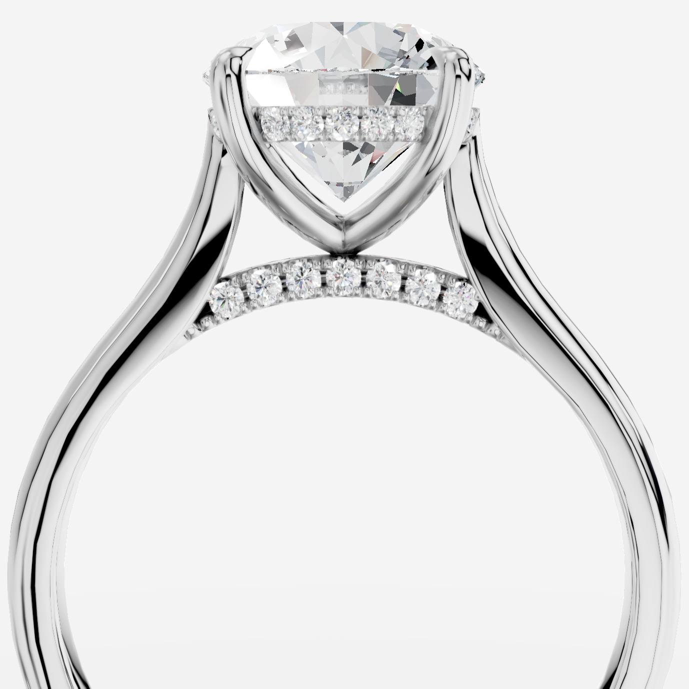 Secret Laboratuvar Pırlantası Tektaş Yüzük · Brillantschliff · Labordiamant Ring · Weißgold