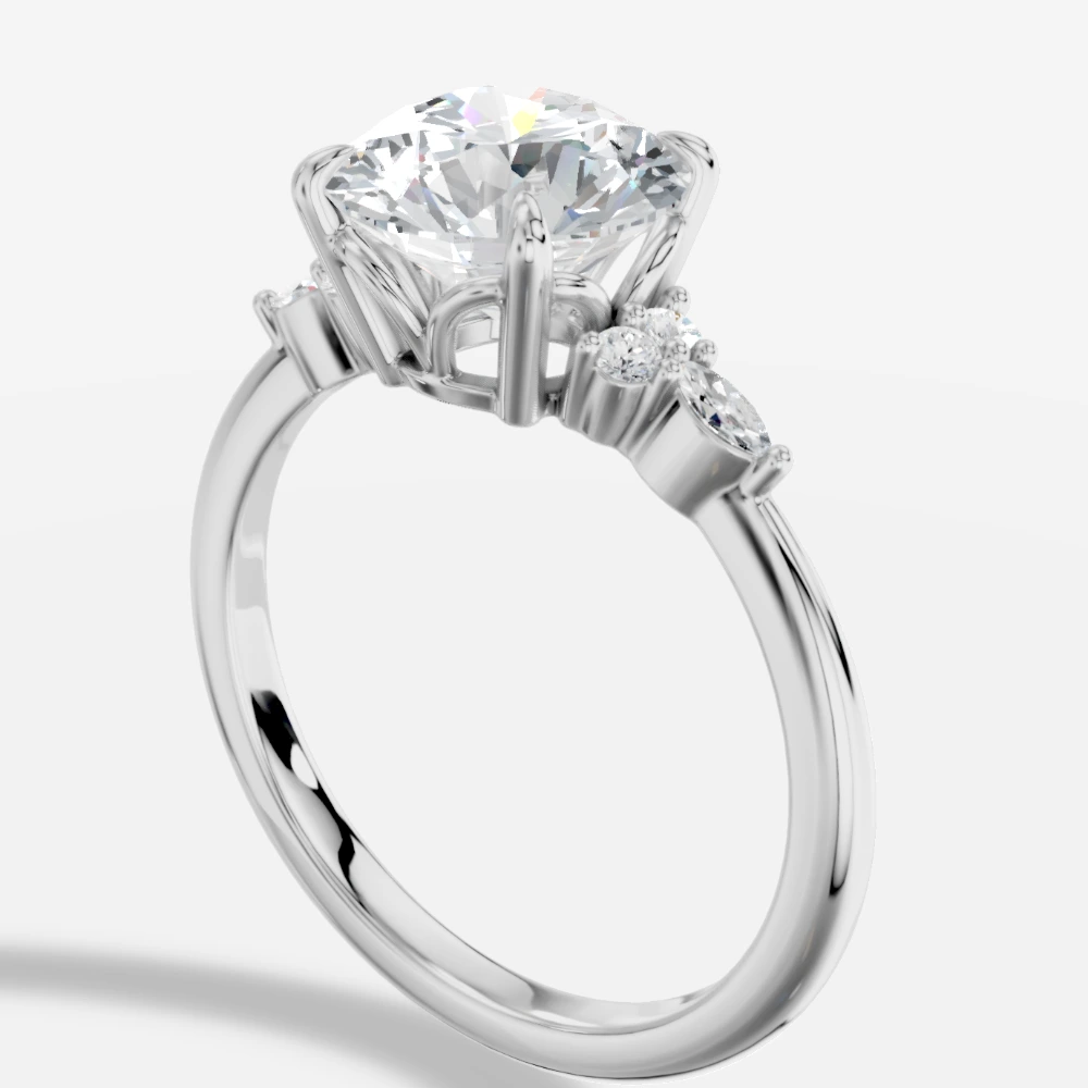 Liora Laboratuvar Pırlantası Yüzük · taille ronde · bague en diamant de laboratoire · or blanc