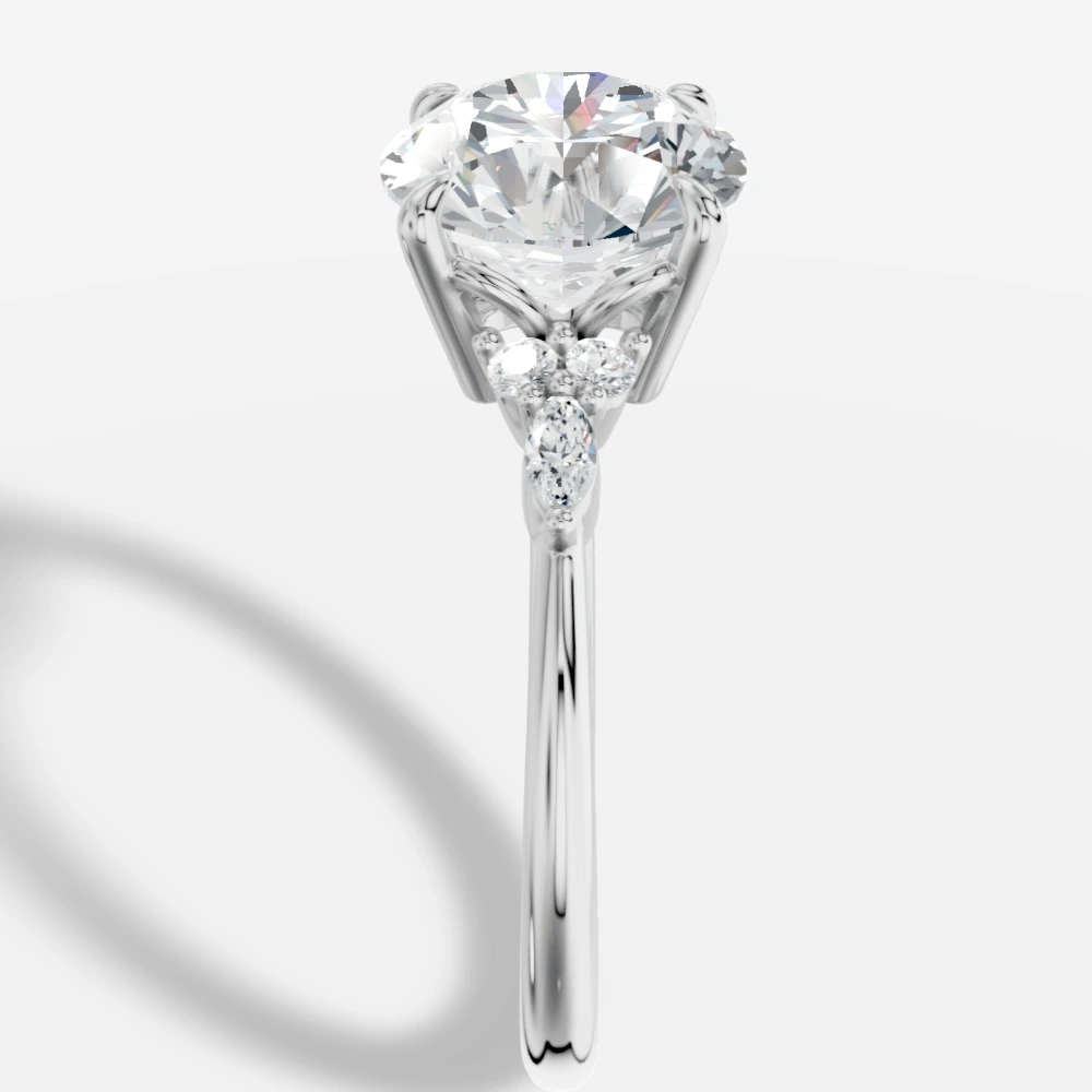 Liora Laboratuvar Pırlantası Yüzük · taille ronde · bague en diamant de laboratoire · or blanc