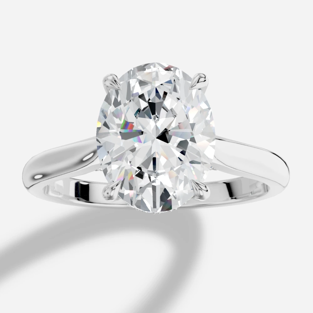Secret Oval-Cut Lab-Grown Diamond Solitaire Ring
