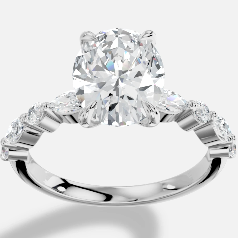 Royelle Oval Laboratuvar Pırlantası Yüzük · ovalslibning · ring med laboratoriedyrket diamant · hvidguld