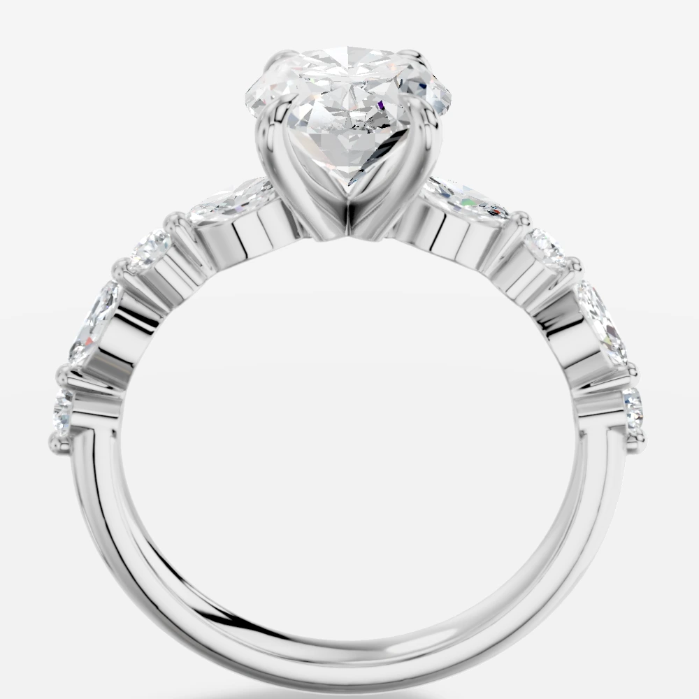 Royelle Oval Laboratuvar Pırlantası Yüzük · ovalslibning · ring med laboratoriedyrket diamant · hvidguld