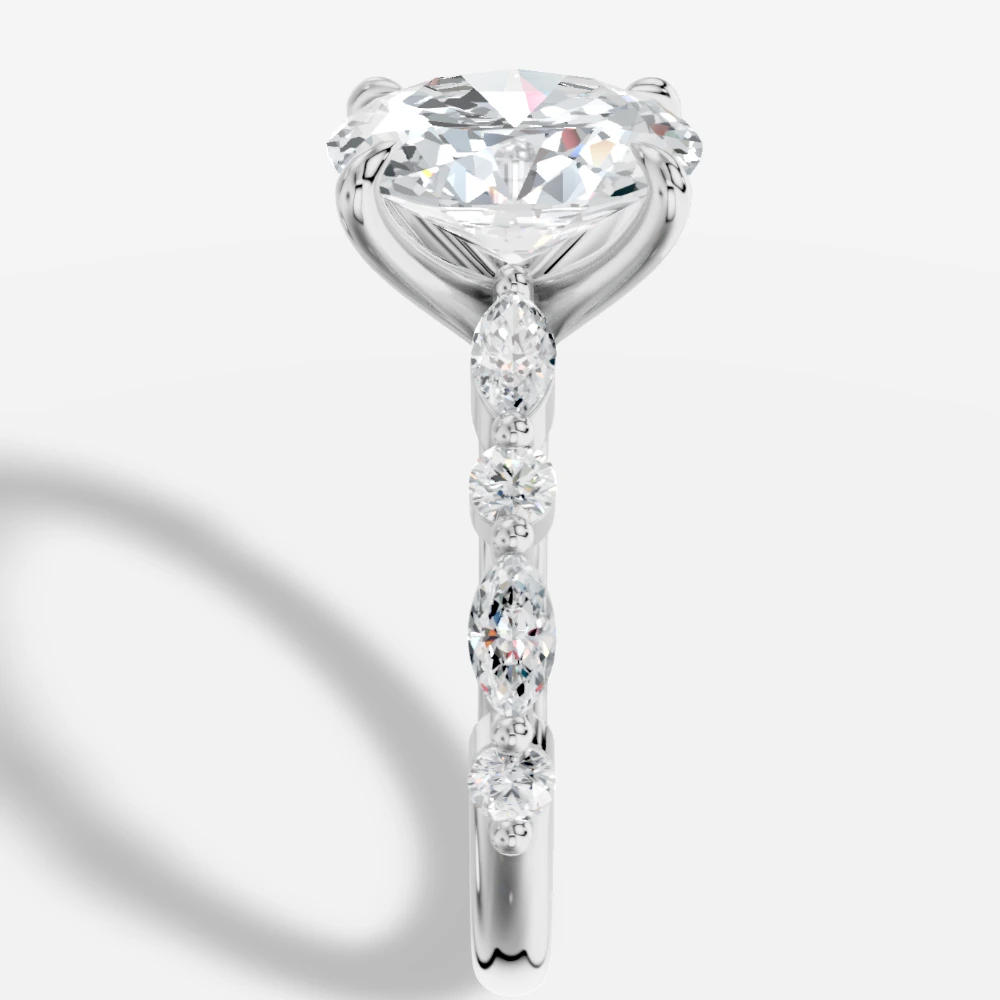 Royelle Oval Laboratuvar Pırlantası Yüzük · ovalslibning · ring med laboratoriedyrket diamant · hvidguld