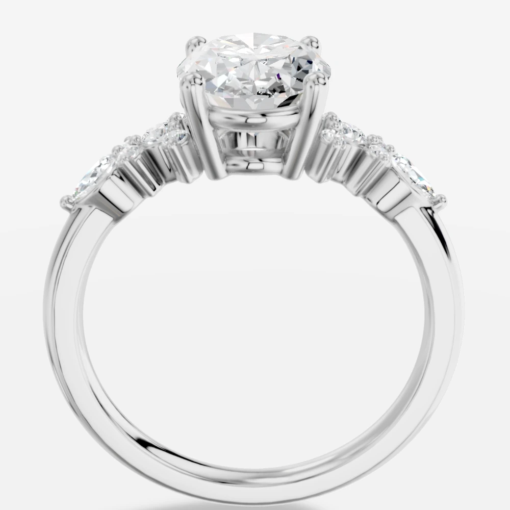Veloria Oval Laboratuvar Pırlantası Yüzük · ovalslibning · ring med laboratoriedyrket diamant · hvidguld