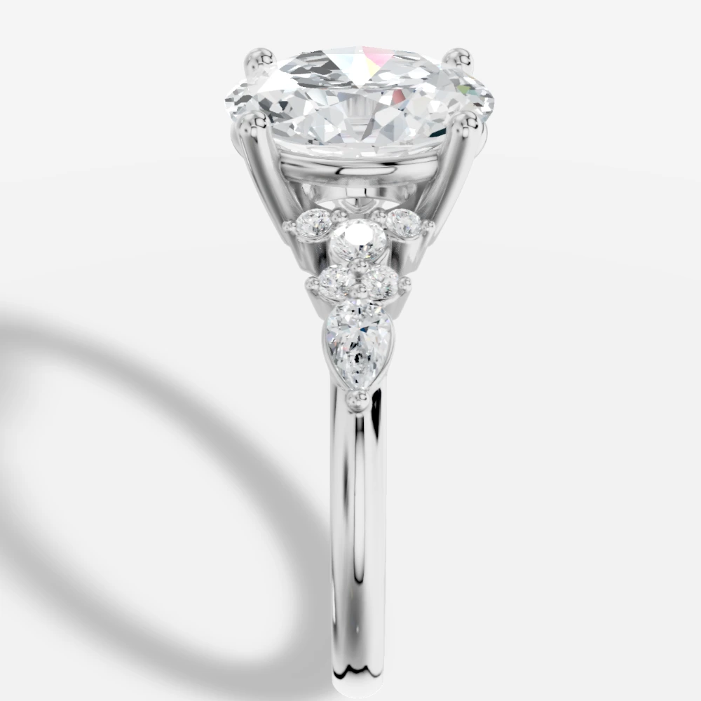 Veloria Oval Laboratuvar Pırlantası Yüzük · ovalslibning · ring med laboratoriedyrket diamant · hvidguld