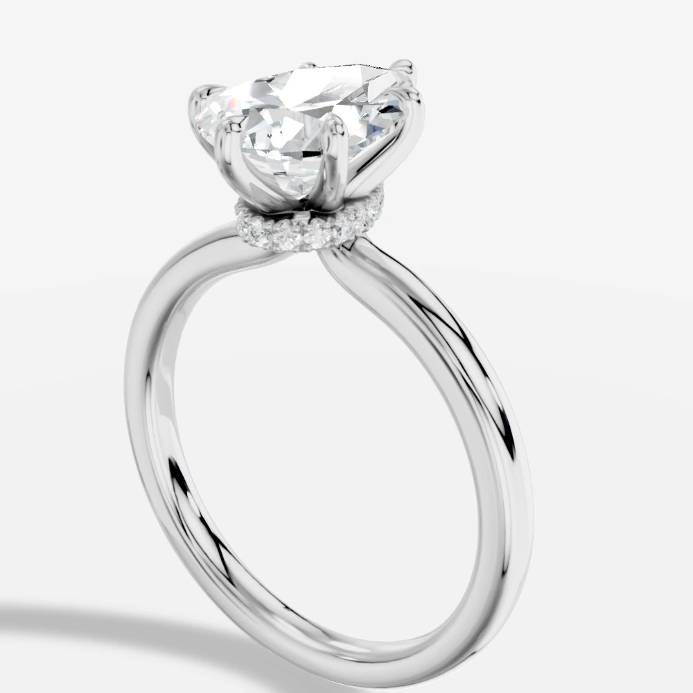 Elysium Damla Laboratuvar Pırlantası Yüzük · taille poire · bague en diamant de laboratoire · or blanc