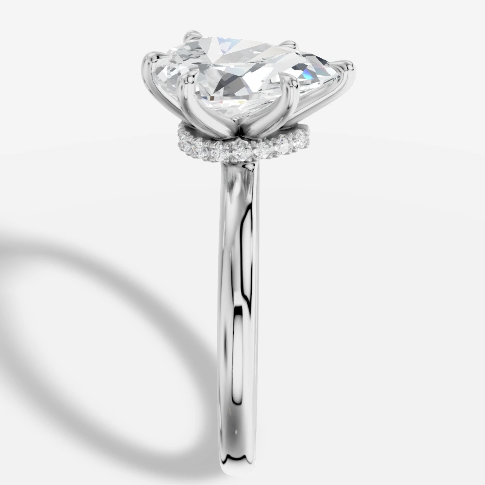 Elysium Damla Laboratuvar Pırlantası Yüzük · taille poire · bague en diamant de laboratoire · or blanc