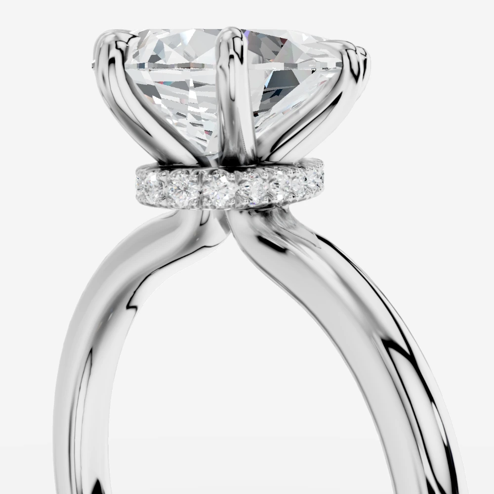 Elysium Damla Laboratuvar Pırlantası Yüzük · taille poire · bague en diamant de laboratoire · or blanc