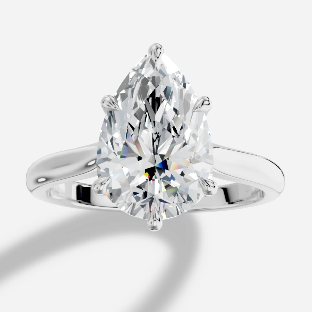 Secret Pear-Cut Lab-Grown Diamond Solitaire Ring