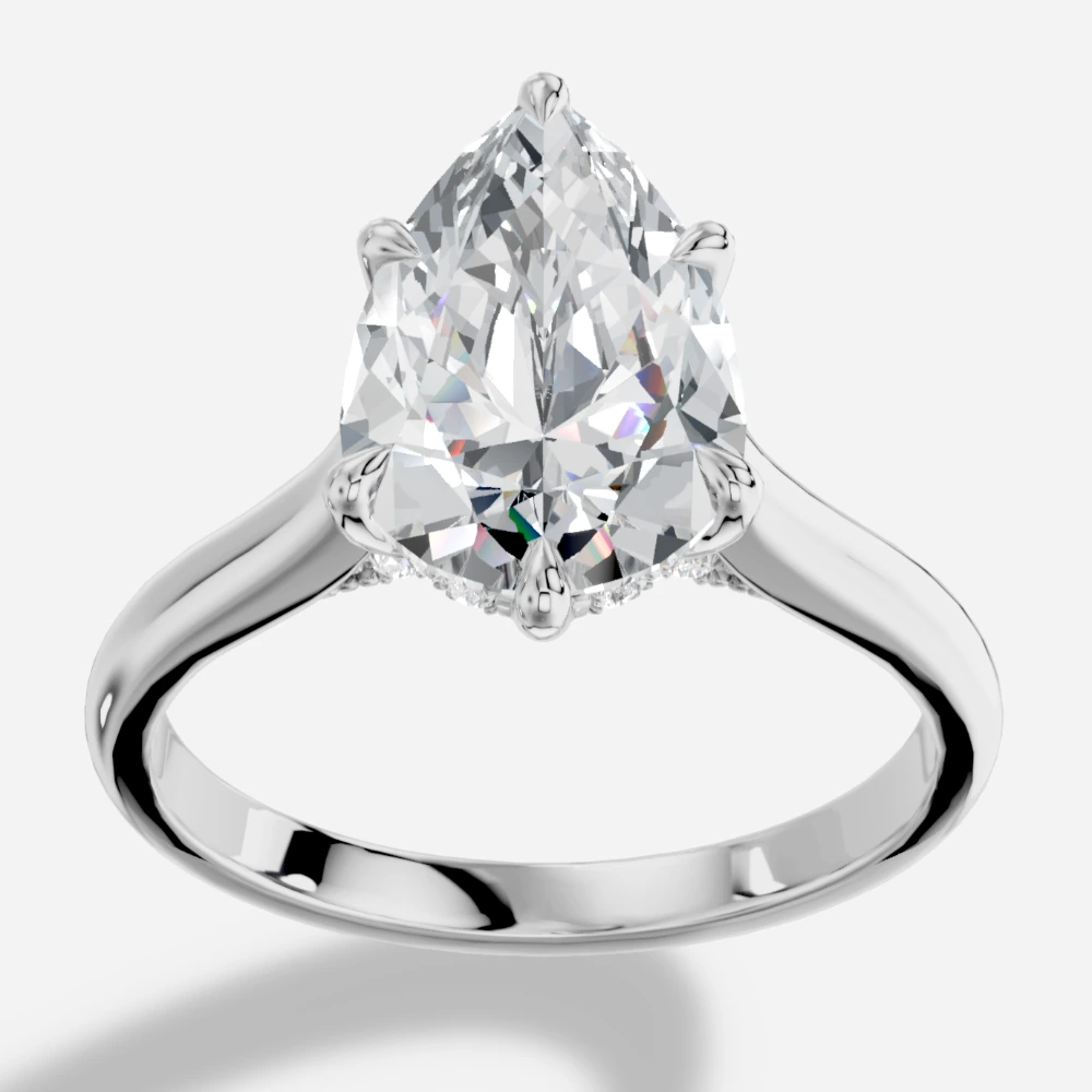 Secret Pear Lab-Grown Diamond Solitaire Ring · pear cut · lab-grown diamond ring · white gold