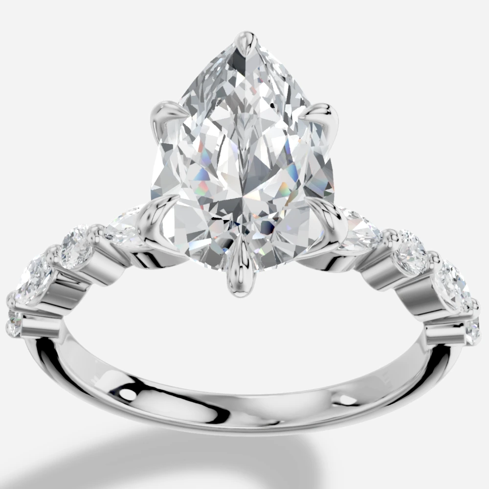 Royelle Pear Lab-Grown Diamond Ring · pear cut · lab-grown diamond ring · white gold