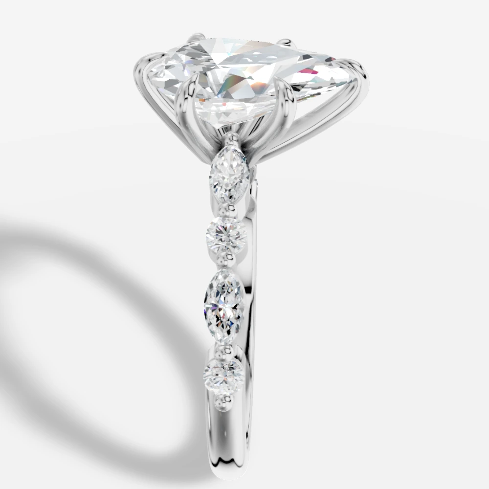 Royelle Pear Lab-Grown Diamond Ring · pear cut · lab-grown diamond ring · white gold