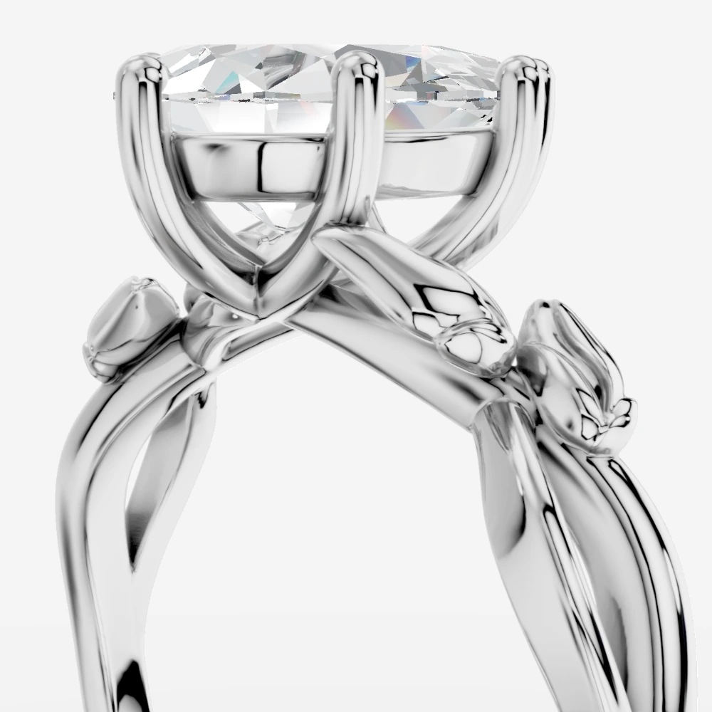 Acantha Damla Laboratuvar Pırlantası Yüzük · pæreslibning · ring med laboratoriedyrket diamant · hvidguld
