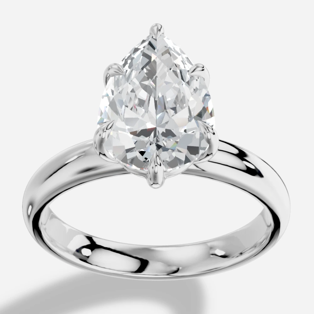 Thalia Damla Laboratuvar Pırlantası Yüzük · peervormig geslepen · lab-grown diamant ring · witgoud