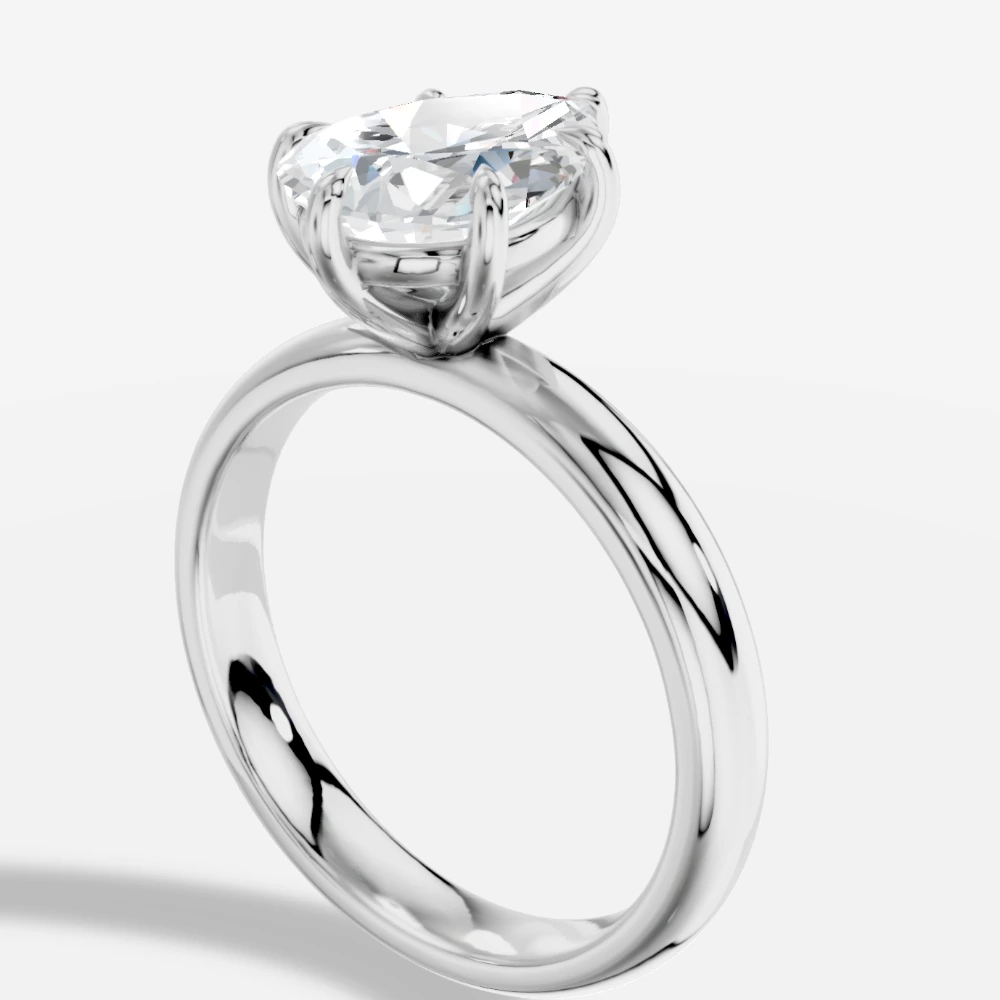 Thalia Damla Laboratuvar Pırlantası Yüzük · peervormig geslepen · lab-grown diamant ring · witgoud