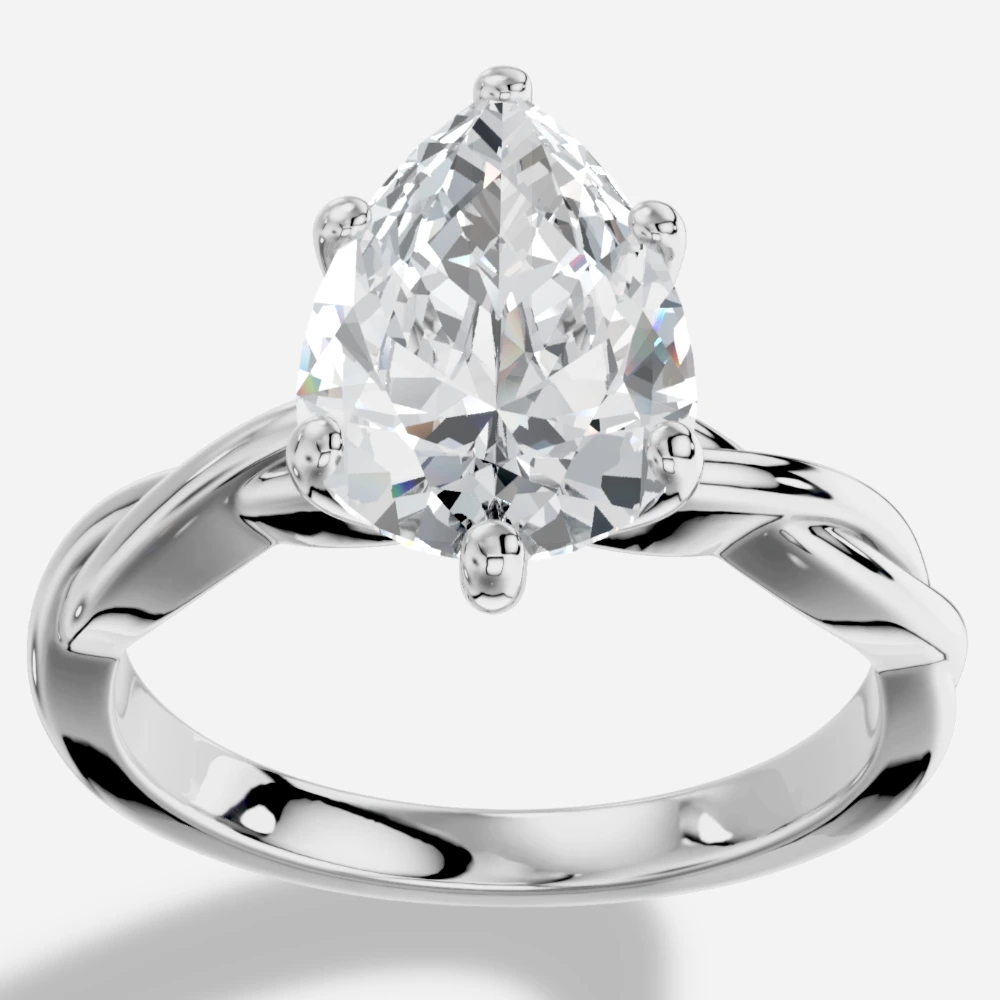 Arianne Damla Laboratuvar Pırlantası Yüzük · Tropfenschliff · Labordiamant Ring · Weißgold