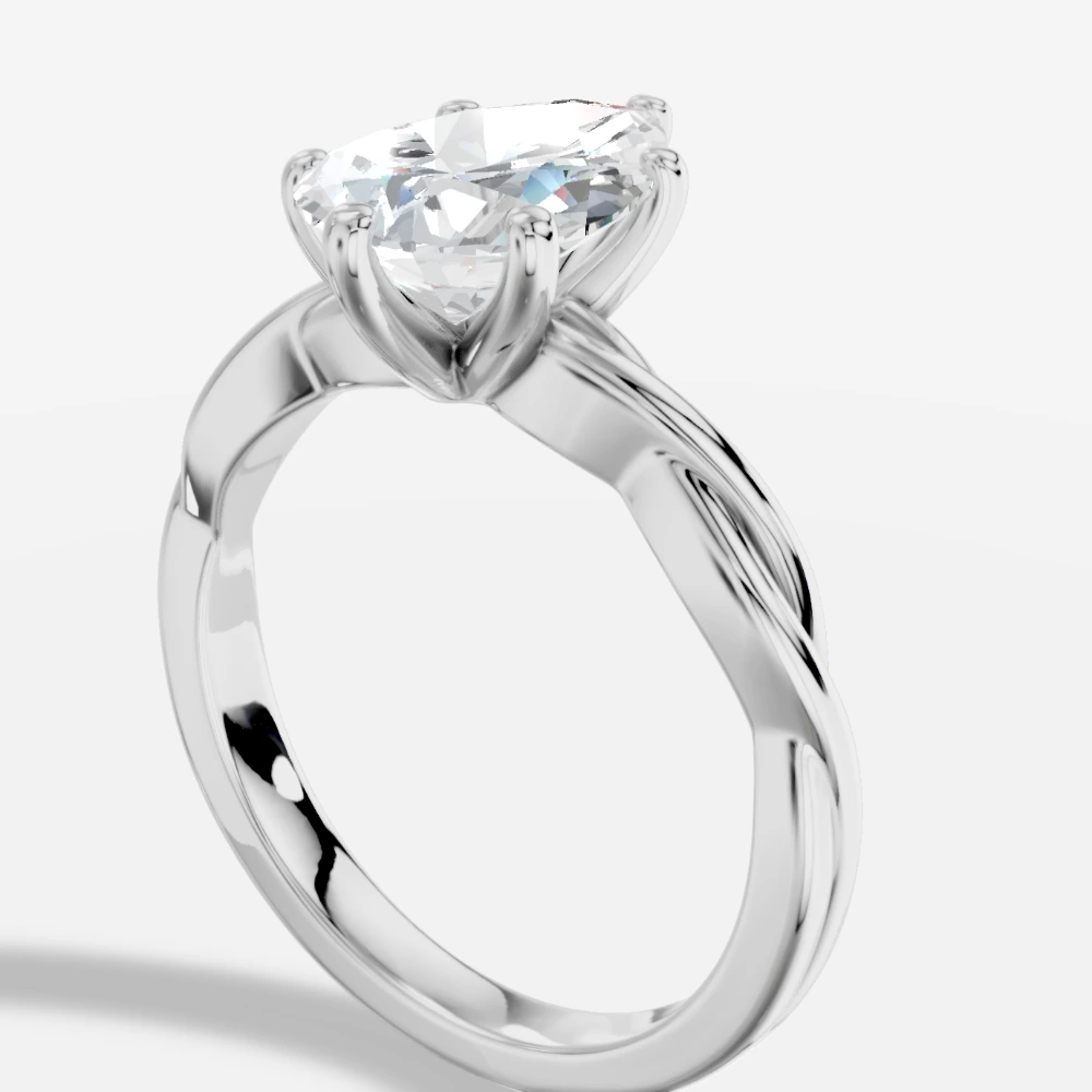Arianne Damla Laboratuvar Pırlantası Yüzük · Tropfenschliff · Labordiamant Ring · Weißgold