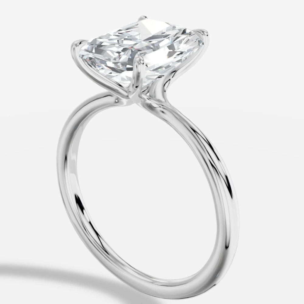 Cybele Radiant Laboratuvar Pırlantası Yüzük · taglio radiant · anello con diamante da laboratorio · oro bianco