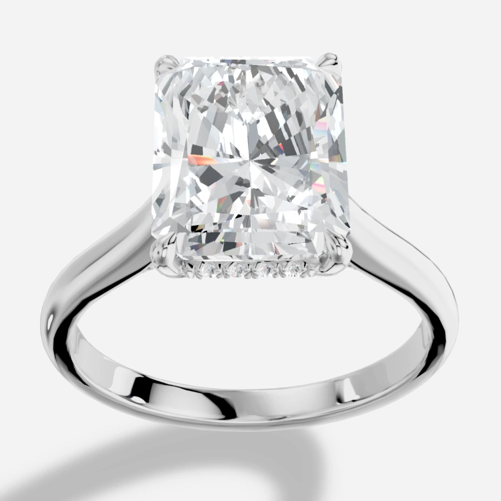 Secret Radiant-Cut Lab-Grown Diamond Solitaire Ring
