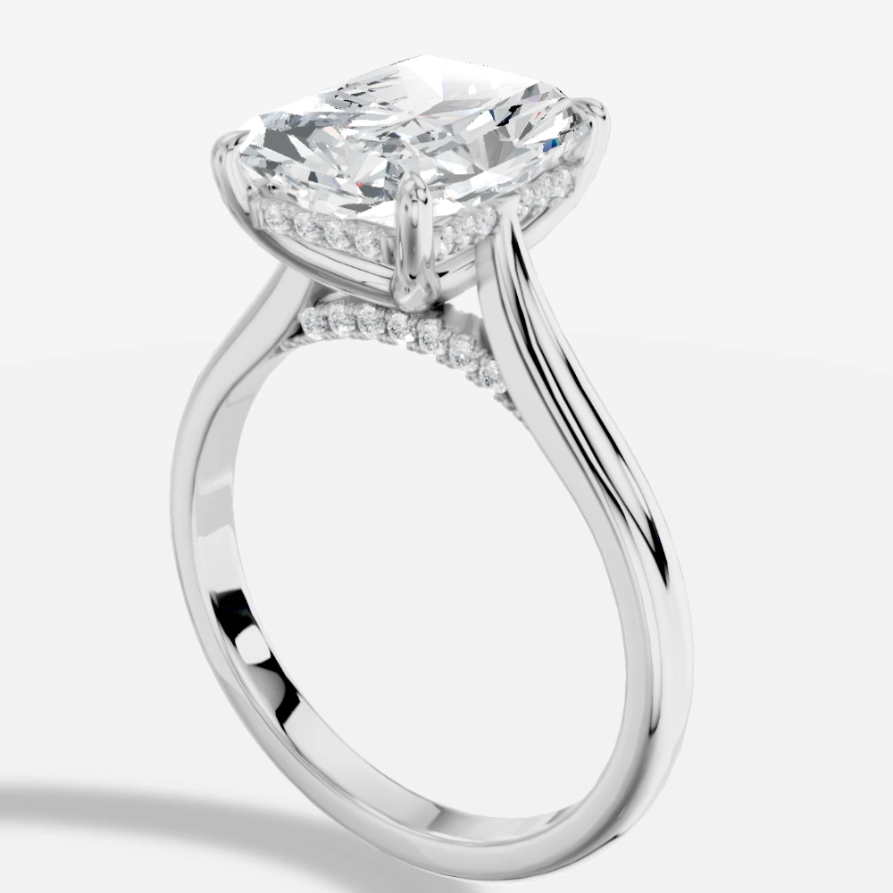 Secret Radiant-Cut Lab-Grown Diamond Solitaire Ring