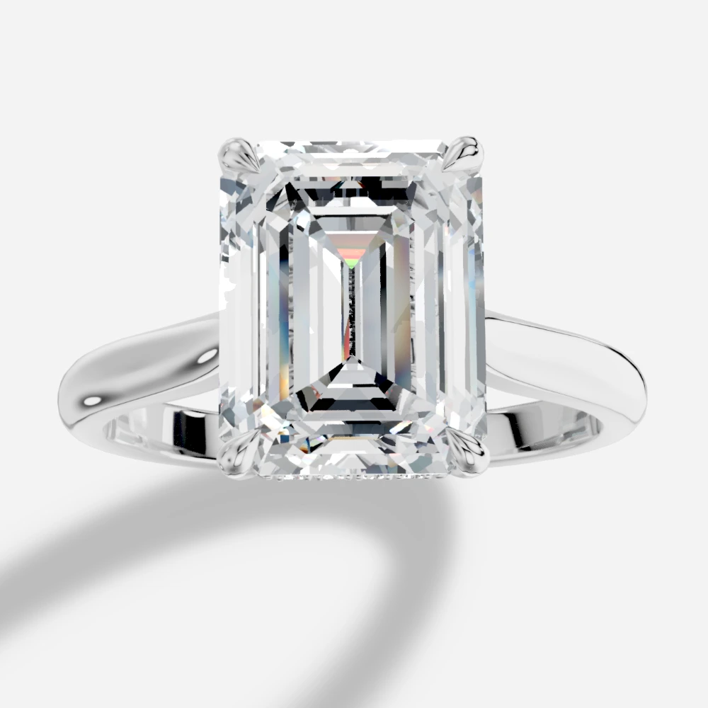 Secret Emerald-Cut Lab-Grown Diamond Solitaire Ring