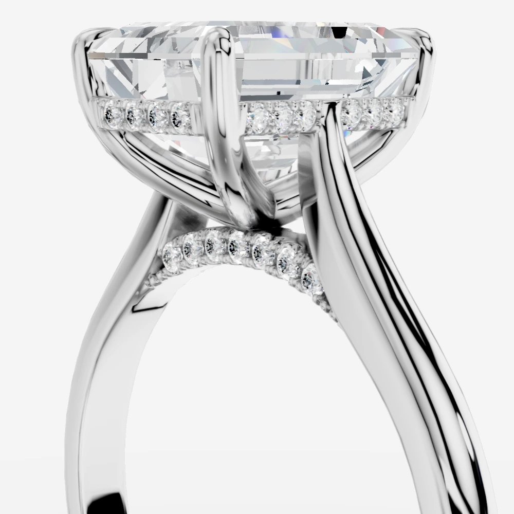 Secret Emerald-Cut Lab-Grown Diamond Solitaire Ring alternate view