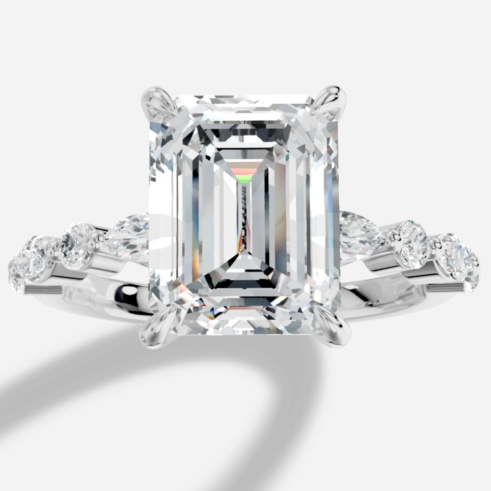 Royelle Emerald-Cut Lab-Grown Diamond Ring