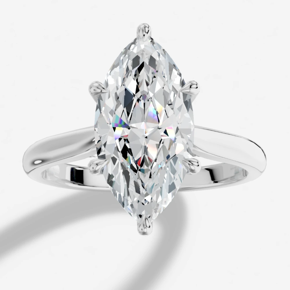 Secret Marquise-Cut Lab-Grown Diamond Solitaire Ring