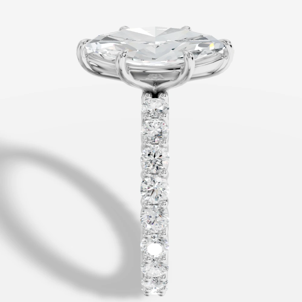 Imperial Bague avec diamant de laboratoire taille marquise