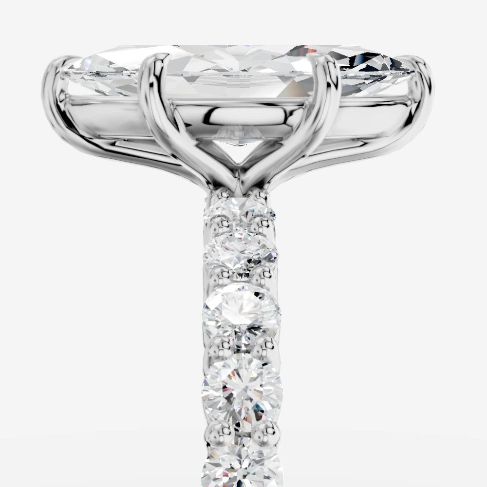 Imperial Bague avec diamant de laboratoire taille marquise