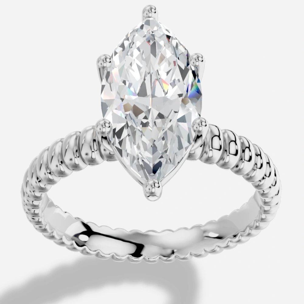 Orbia Anillo con diamante de laboratorio talla marquesa