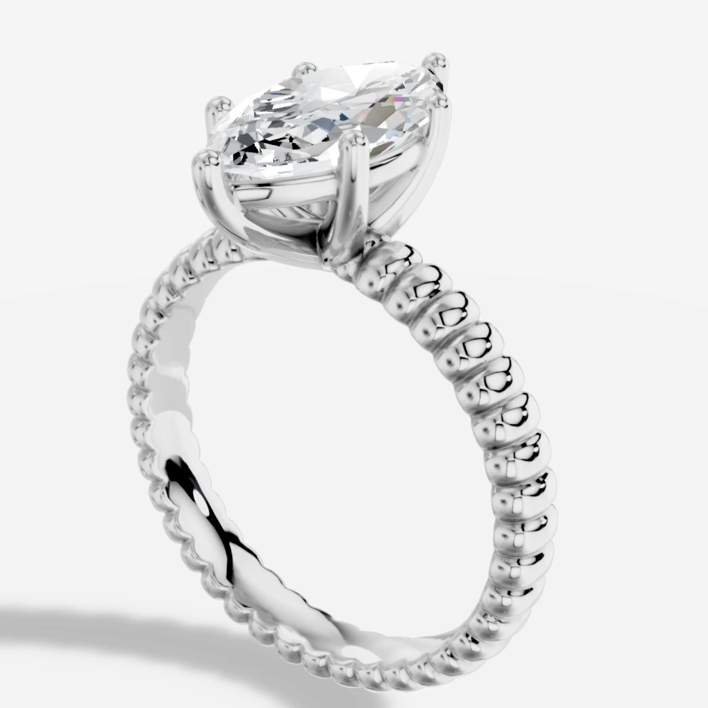 Orbia Anillo con diamante de laboratorio talla marquesa