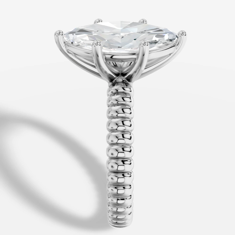 Orbia Anillo con diamante de laboratorio talla marquesa