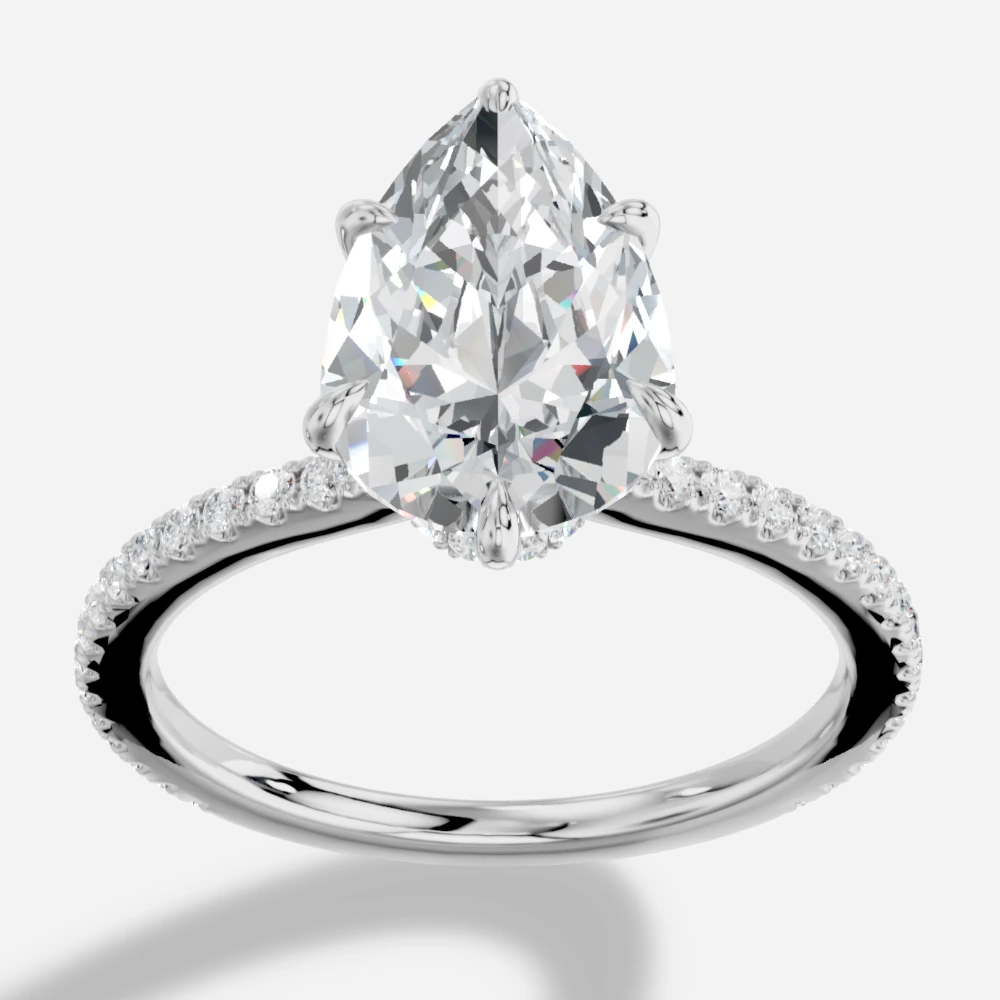 Selene Solitairring met peervormig geslepen lab-grown diamant