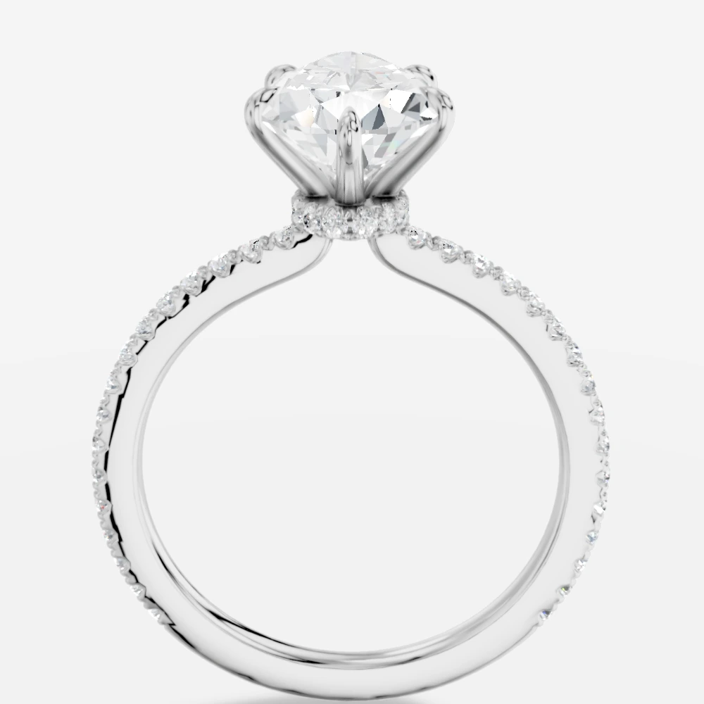 Selene Solitairring met peervormig geslepen lab-grown diamant