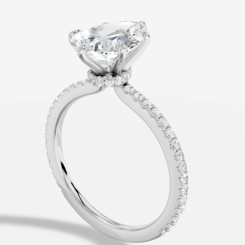 Selene Solitairring met peervormig geslepen lab-grown diamant