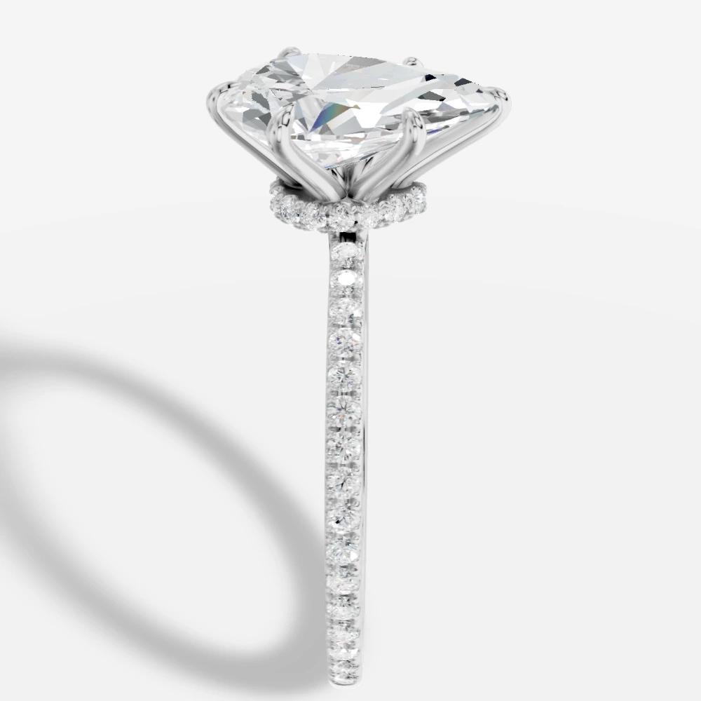 Selene Solitairring met peervormig geslepen lab-grown diamant