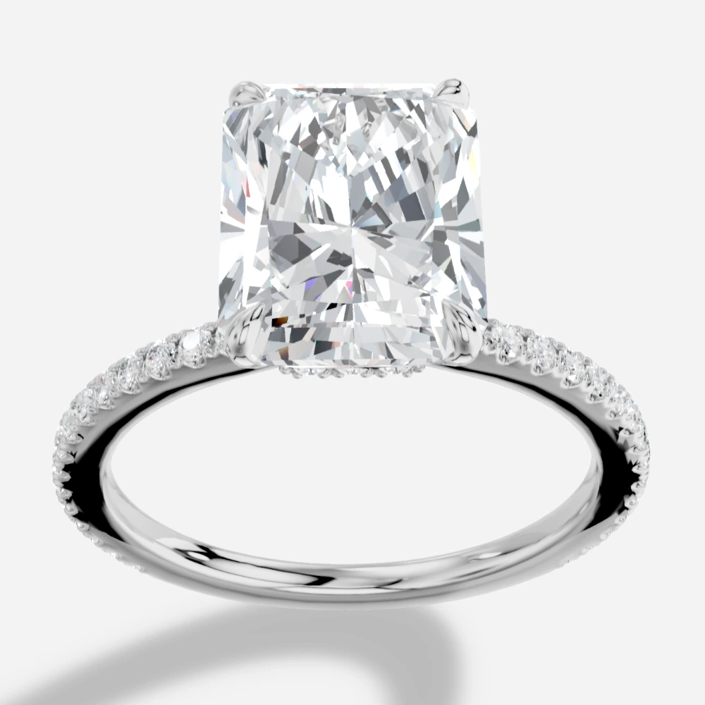 Selene Bague solitaire avec diamant de laboratoire taille radiant