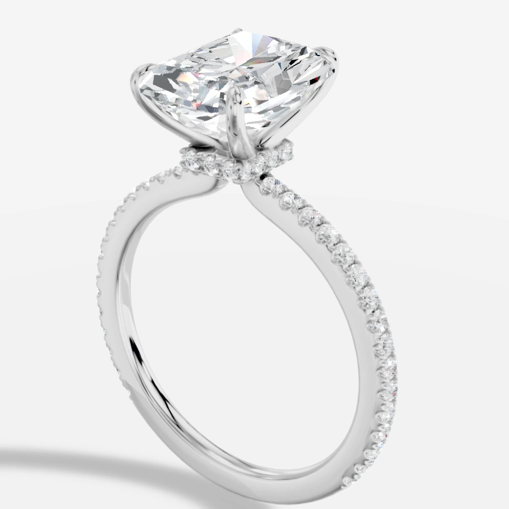 Selene Bague solitaire avec diamant de laboratoire taille radiant