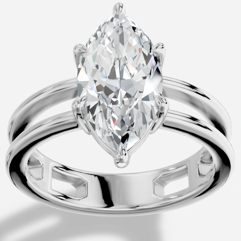 Eterna Bague avec diamant de laboratoire taille marquise