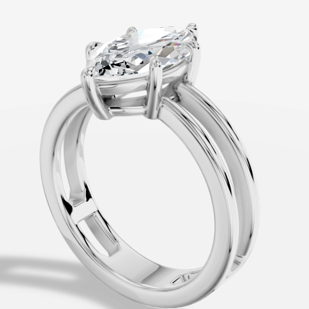 Eterna Bague avec diamant de laboratoire taille marquise
