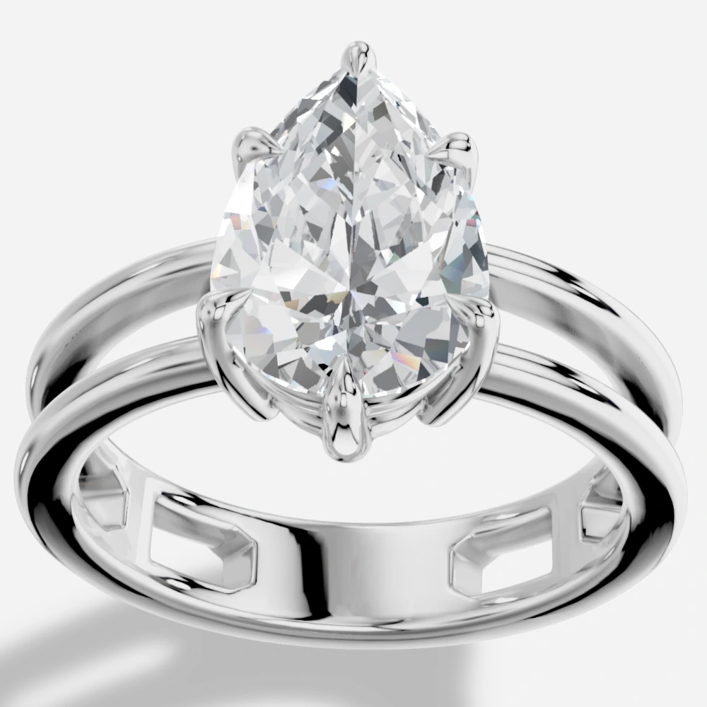 Eterna Anillo con diamante de laboratorio talla pera